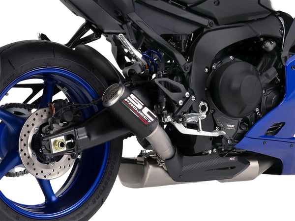SC Project CR-T carbon full exhaust system for Yamaha YZF-R9 2025-2026 with stainless headers and carbon heat shield