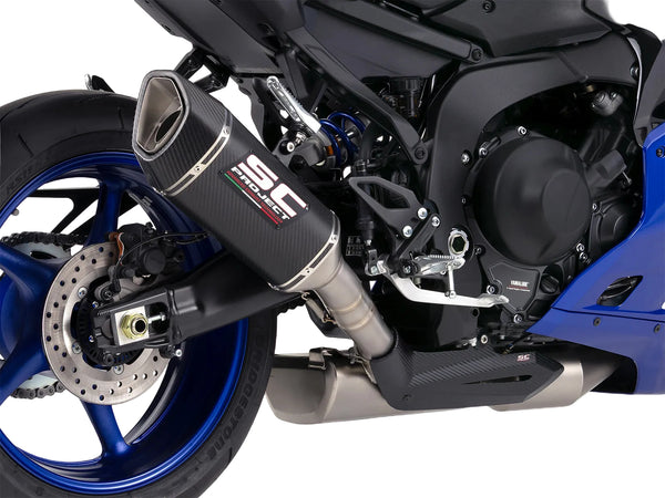 SC Project SC1-R carbon fibre full exhaust system for Yamaha YZF-R9 2025-2026 with stainless headers and carbon heat shield