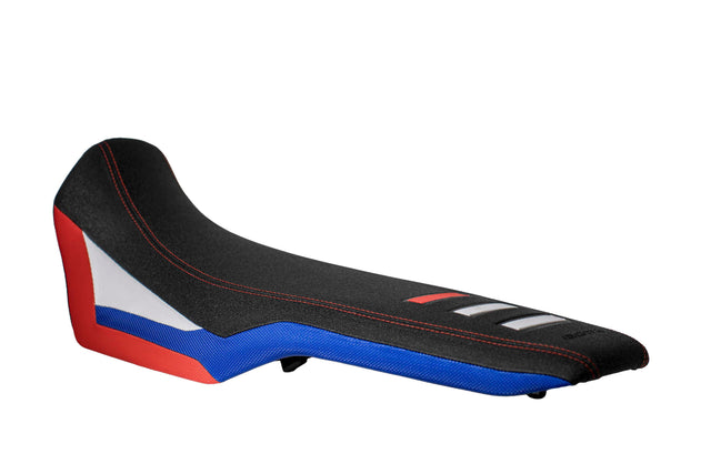 Isotta Rally Comfort Seat Raised Blue/White/Red Honda Transalp XL 750