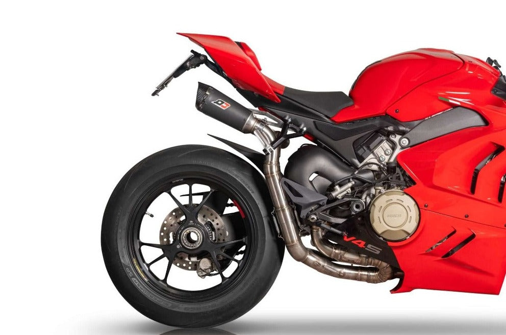 QD Black Underseat Exhaust System Ducati Panigale V4 / S 2022-23 - Motorcycle Performance Store 