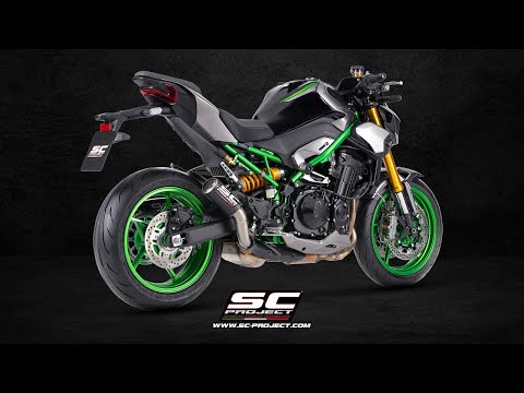 SC Project CR-T Titanium Stoneguard Grid Silencer Kawasaki Z900 2025-26