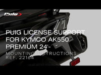 Puig tail tidy fitted to Kymco AK550 Premium showing compact rear licence plate mount