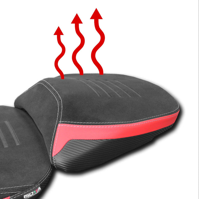 Isotta Heated Pillion Comfort Seat Black/Red Ducati Multistrada V4