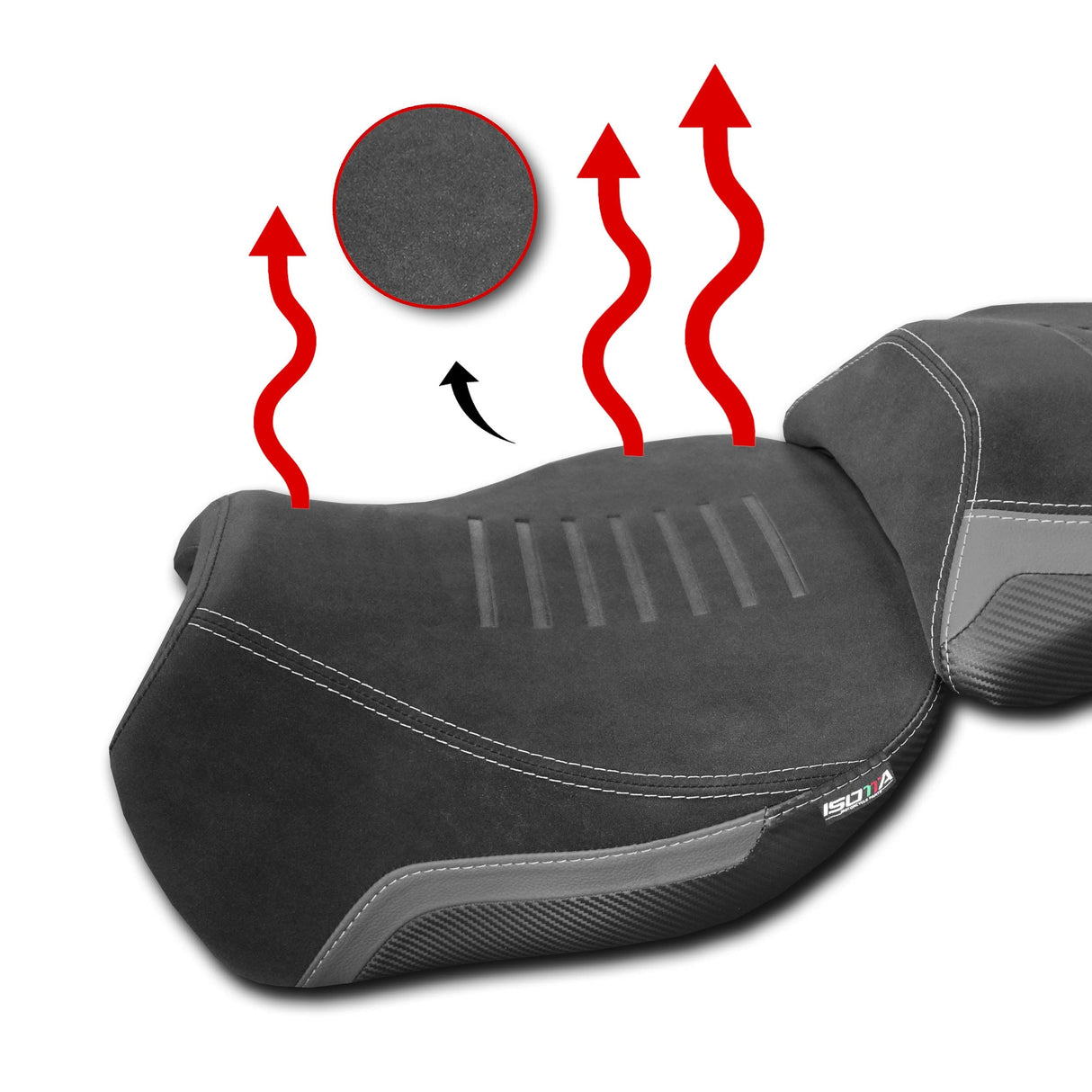Isotta Heated Rider Comfort Seat Triple Black Ducati Multistrada V4 2021-26