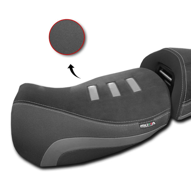 Isotta Comfort Rider Seat With Prostate Channel Raised Triple Black BMW R1300GS