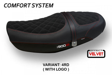 TPZ Italia Natal Total Black velvet Comfort system Seat Cover Kawasaki Z900RS 2018-24 Motorcycle Seat Covers TPZ Italia