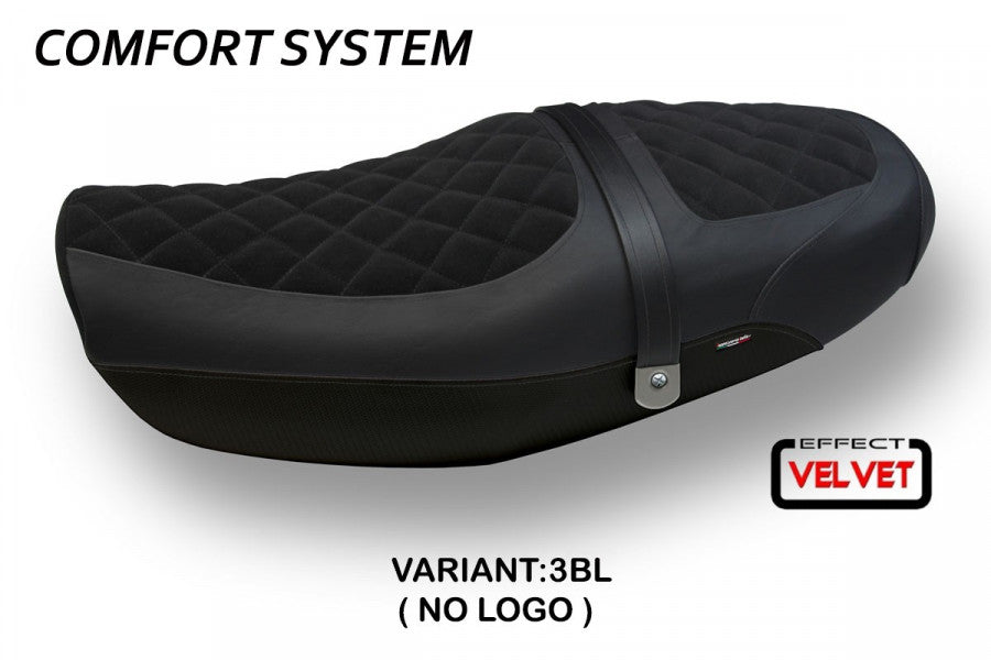 TPZ Italia Natal Total Black velvet Comfort system Seat Cover Kawasaki Z900RS 2018-24 Motorcycle Seat Covers TPZ Italia