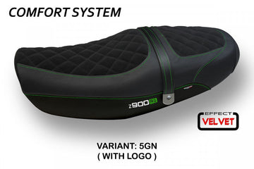 TPZ Italia Natal Total Black velvet Comfort system Seat Cover Kawasaki Z900RS 2018-24 Motorcycle Seat Covers TPZ Italia