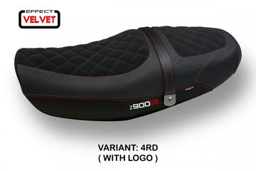 TPZ Italia Natal Total Black velvet Seat Cover Kawasaki Z900RS 2018-24 Motorcycle Seat Covers TPZ Italia