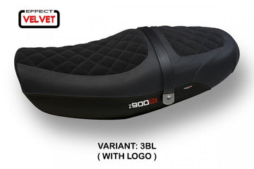 TPZ Italia Natal Total Black velvet Seat Cover Kawasaki Z900RS 2018-24 Motorcycle Seat Covers TPZ Italia