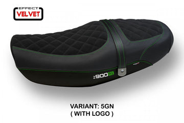 TPZ Italia Natal Total Black velvet Seat Cover Kawasaki Z900RS 2018-24 Motorcycle Seat Covers TPZ Italia