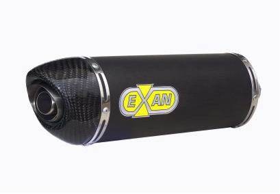 EXAN Carbon Cap Ovale INOX/BLACK Silencer Ducati Hypermotard 821 2013-15 - Motorcycle Performance Store