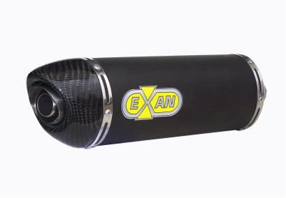 EXAN Carbon Cap Ovale INOX/BLACK Silencer Ducati Hypermotard 821 2013-15 - Motorcycle Performance Store 