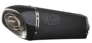 EXAN X Black Ovale INOX/NERO Silencer Ducati Hypermotard 821 2013-15 - Motorcycle Performance Store
