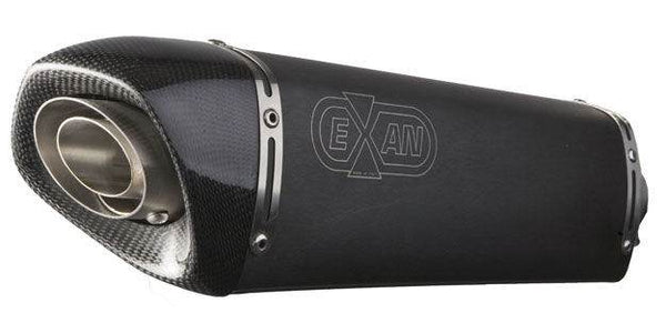 EXAN X Black Ovale INOX/NERO Silencer Ducati Hypermotard 821 2013-15 - Motorcycle Performance Store