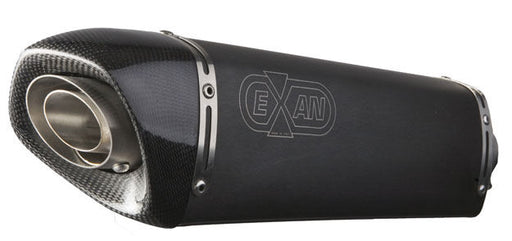 EXAN X Black Ovale INOX/NERO Silencer Ducati Hypermotard 821 2013-15 - Motorcycle Performance Store 