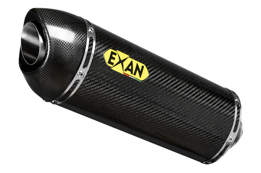 Exan Oval Carbon Cap Silencer Aprilia RSV4 - 2009-14 - Motorcycle Performance Store 