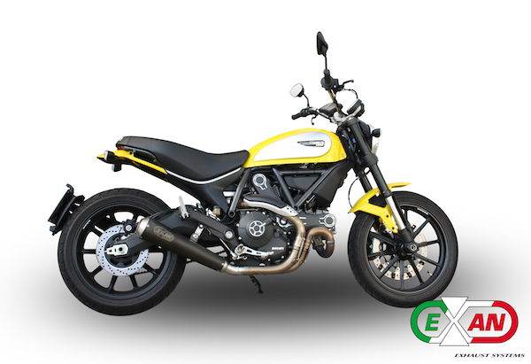 EXAN Conico INOX NX Cap Silencer Low Mount - Ducati Scrambler 2015-16 - Motorcycle Performance Store