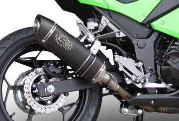 EXAN X-Black Ovale INOX Silencer - KAWASAKI NINJA 300R 2013-16 - Motorcycle Performance Store