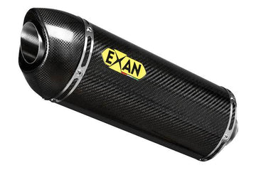 Exan Oval Carbon Cap Silencer Aprilia RSV4 - 2009-14 - Motorcycle Performance Store
