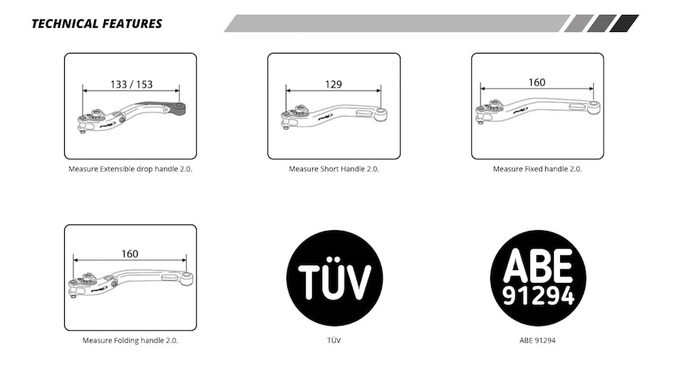 Puig Long Folding Racing Levers KTM Duke 125 2014-23 - Motorcycle Performance Store 