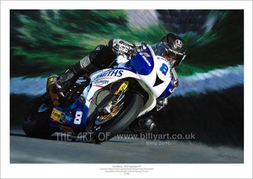 Guy Martin Smiths Triumph 2015 Isle of Man TT Art Print - Motorcycle Performance Store