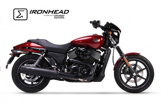 IRONHEAD HC2-2C Black Silencer Harley Davidson Street 500 - 2014-20 - Motorcycle Performance Store 