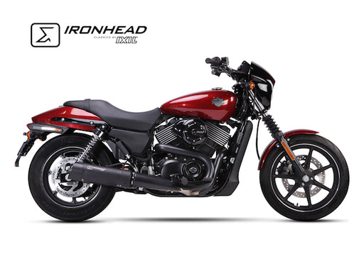 IRONHEAD HC2-3B Black Silencer Harley Davidson Street 500 - 2014-20 - Motorcycle Performance Store 