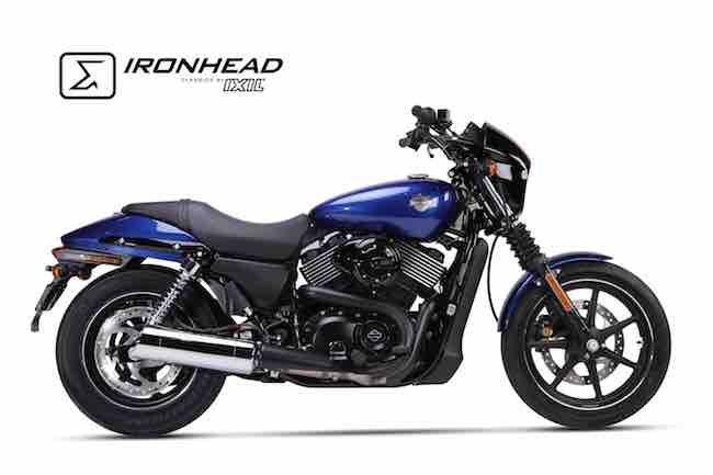 IRONHEAD HC2-3C Chrome Silencer Harley Davidson Street 500 - 2014-20 - Motorcycle Performance Store 