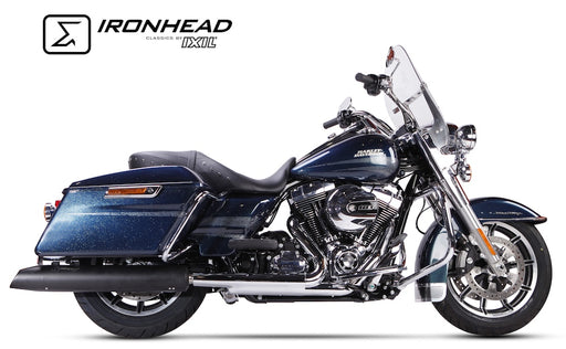 IRONHEAD HC2-1B Dual Black Silencers Harley Davidson Touring Road King - 2006-16 - Motorcycle Performance Store 