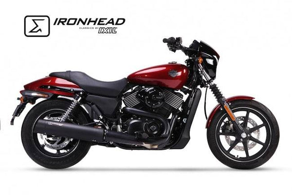 IRONHEAD HC2-2C Black Silencer Harley Davidson Street 500 - 2014-20 - Motorcycle Performance Store