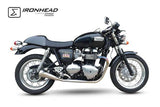 Ironhead OVC11 Conical Silencers Triumph Thruxton 865 2004-15 - Motorcycle Performance Store