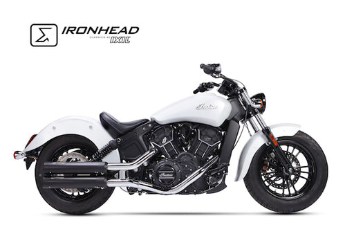 Ironhead Dual Black Silencers for the Indian Scout 