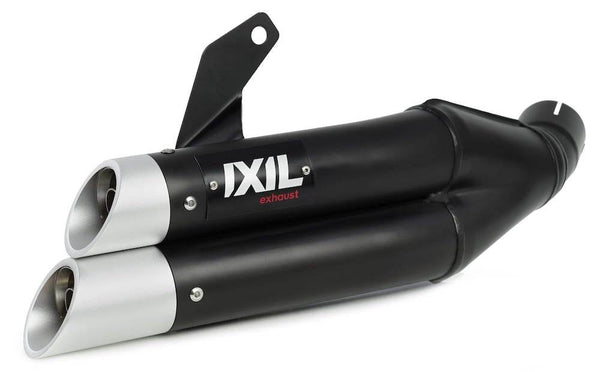 IXIL Hyperlow XL Black Dual Exit Silencer KTM Duke 125 2017-20 - Motorcycle Performance Store