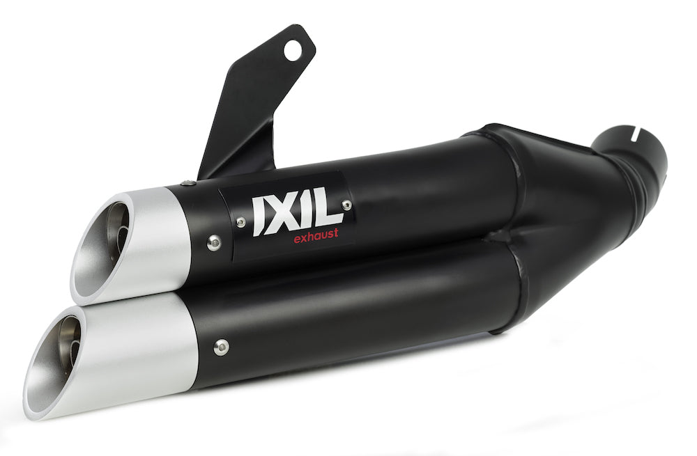 IXIL Hyperlow XL Black Dual Exit Silencer Suzuki GSX650F 2008-14 - Motorcycle Performance Store 