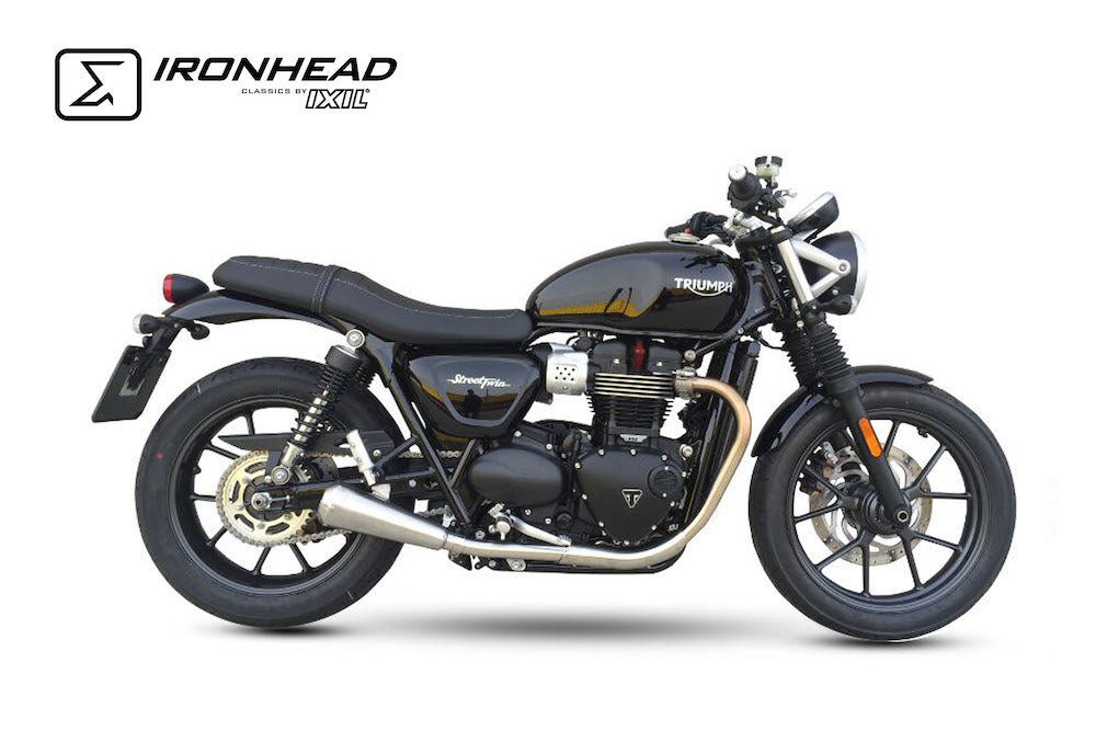 Ironhead OVC11 Conical Silencers Triumph Street Twin 2016-22 - Motorcycle Performance Store 