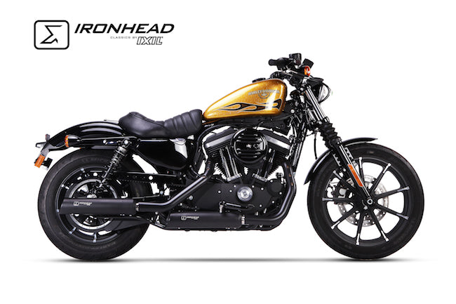 Ironhead HC1-3C Pair of Black Silencers Harley Davidson Sportster 883 2014-16