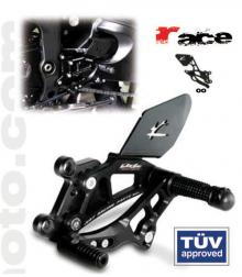 Valter Moto Black Adjustable Race Rearsets Kawasaki ZX-6R 2009-11 - Motorcycle Performance Store 