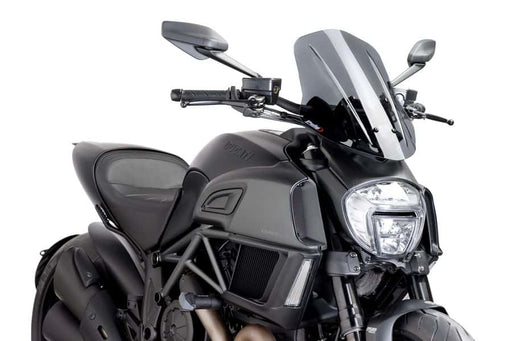 PUIG Dark Smoke Naked Touring Screen Ducati Diavel 2014-16 - Motorcycle Performance Store 