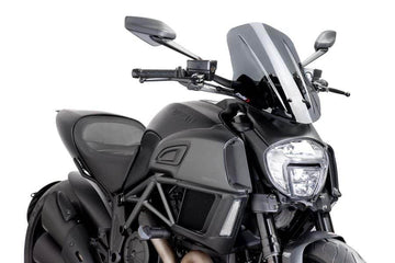 PUIG Dark Smoke Naked Touring Screen Ducati Diavel 2014-16 - Motorcycle Performance Store