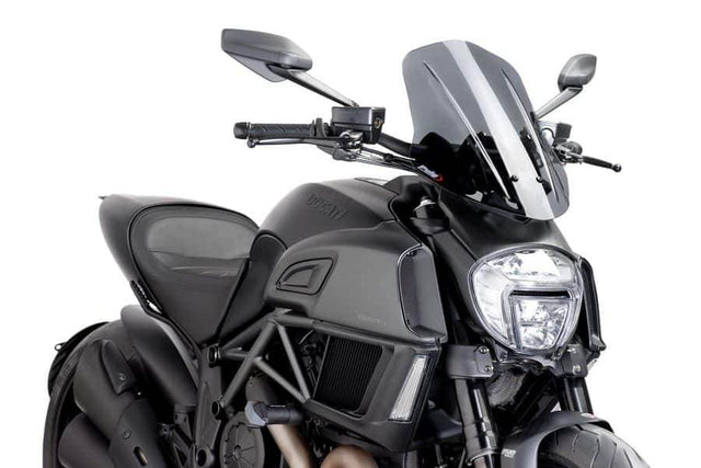 PUIG Dark Smoke Naked Touring Screen Ducati Diavel 2014-16 - Motorcycle Performance Store