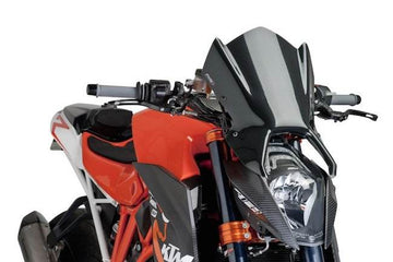 PUIG Carbon Sport Screen Inc GPS Support - KTM SUPERDUKE R 1290 2014-16 - Motorcycle Performance Store