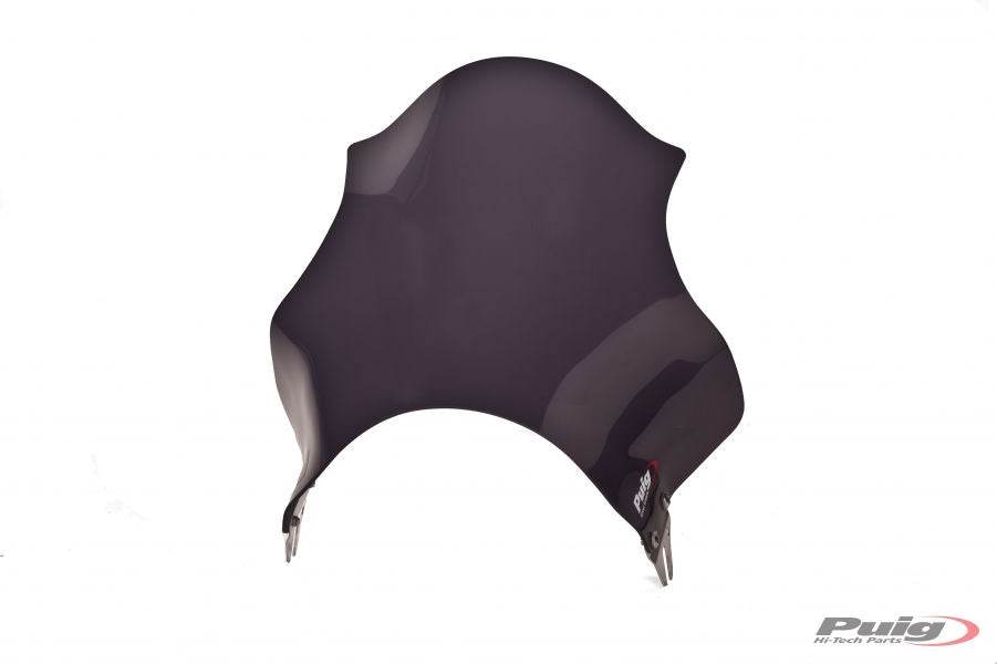 Puig Track Dark Smoke universal screen for round headlight motorcycles