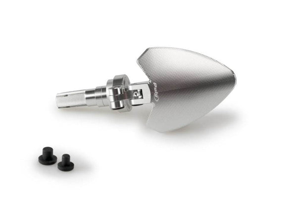 Puig Fold Black / Silver Bar End Mirrors - Motorcycle Performance Store