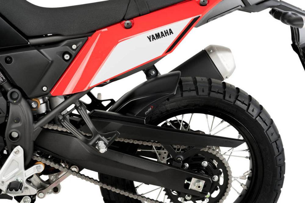 Puig Black Rear Hugger Yamaha Tenere 700 2019-24, matt black high-impact ABS rear fender with model-specific fitting kit, TÜV homologated ABE 31060, excluding Rally models_1