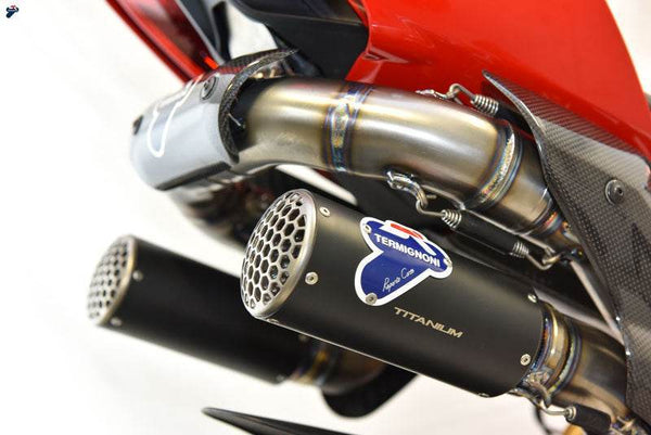 Termignoni RHT Titanium Black Silencers Ducati Streetfighter V4 2020-24 - Motorcycle Performance Store