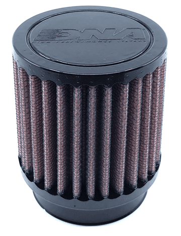 DNA Universal Air Filter | Round Rubber Top - 40mm Inlet - 80mm Length. Available at Motorcycle Performance Store.