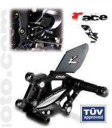 Valter Moto Black Adjustable Race Rearsets Kawasaki ZX-6R 2009-11 - Motorcycle Performance Store