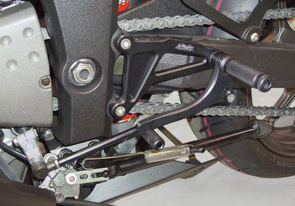 Valter Moto Black Fixed Rearsets Suzuki GSXR750 2000-03 - Motorcycle Performance Store