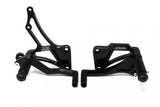 Valter Moto Black Fixed Rearsets Suzuki GSXR750 2004-05 - Motorcycle Performance Store